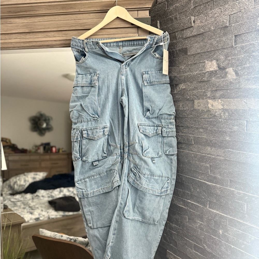Light Blue Cargo Jeans